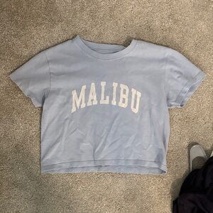 Light Blue 'Malibu' Cropped T-Shirt